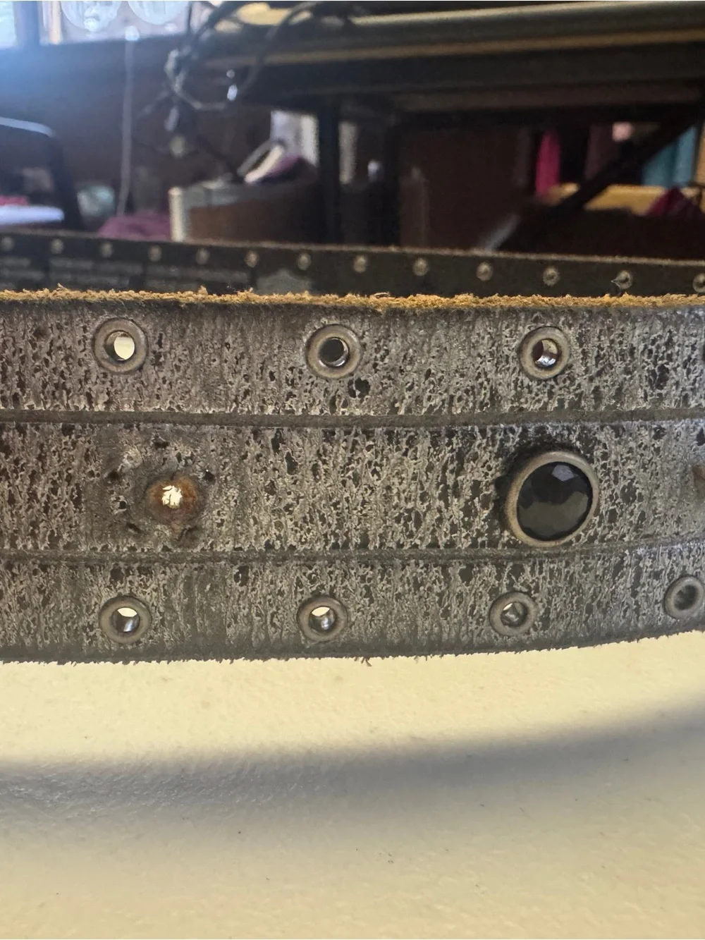 Harley-Davidson Silver and Black Leather Belt with Branded Buckle
